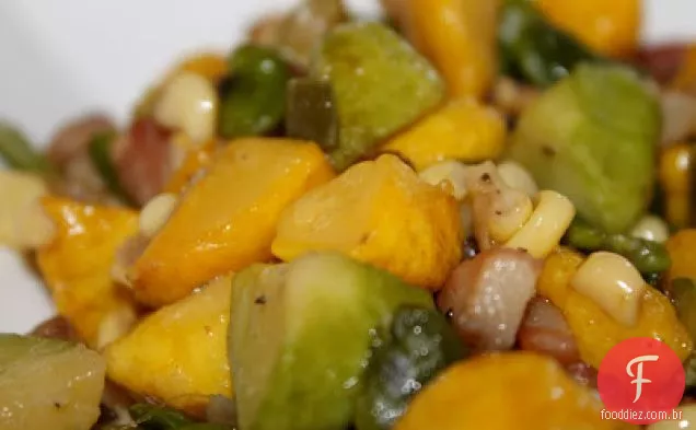 Succotash Com Abóbora, Feijão Fava, Milho Doce E Pancetta