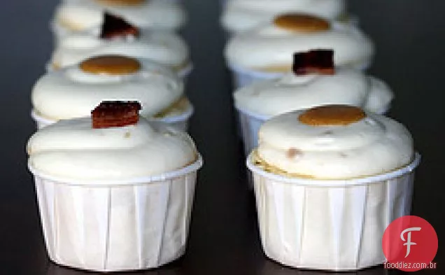 Cupcakes Doces Do Milho, Do Bordo, E Do Bacon