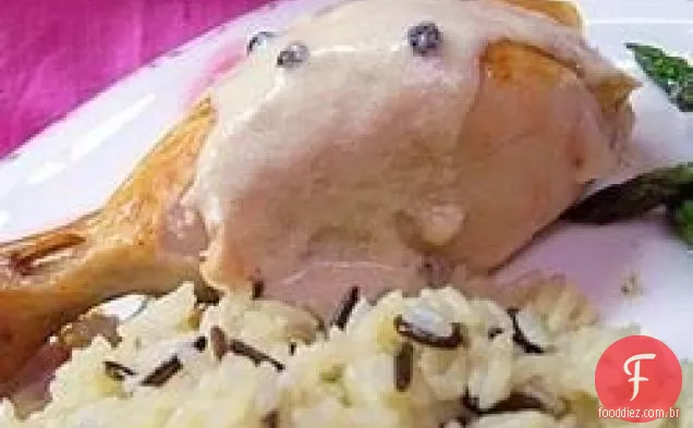 Frango assado com molho de pimenta rachado