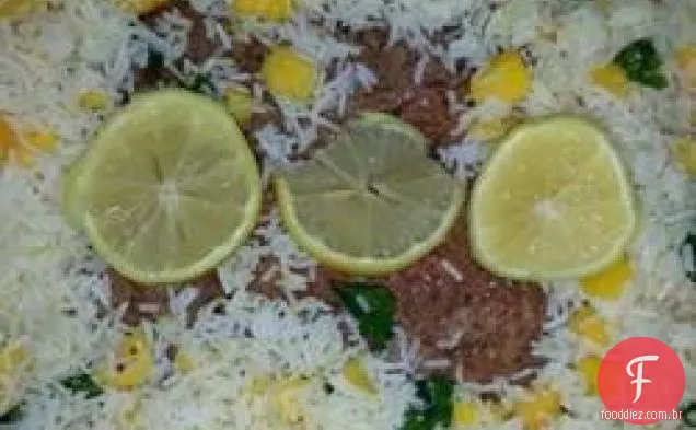Salmão Assado Com Arroz Tropical