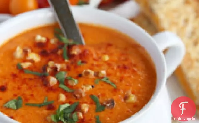 Milho Doce Assado E Sopa De Tomate