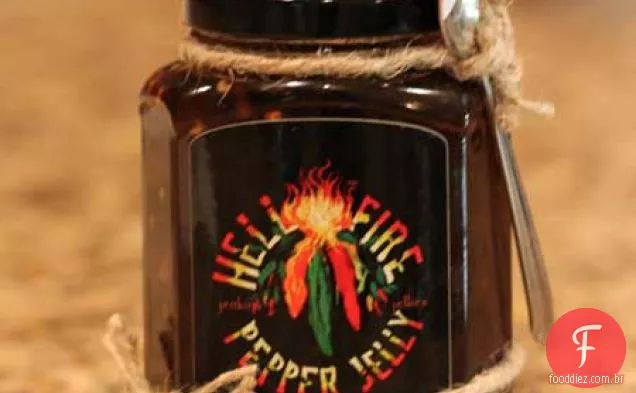 Hell Fire Pepper Jelly sanduíches de manteiga de amendoim e oferta