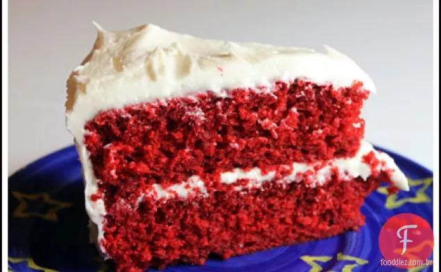 Metade Do Bolo De Veludo Vermelho