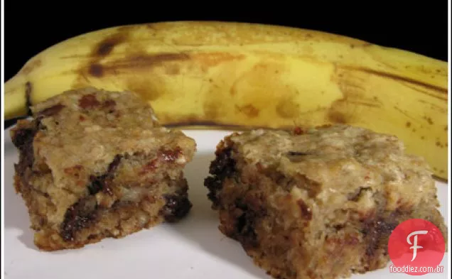 Banana Walnut Chocolate Chip Bars (Opção Vegan)