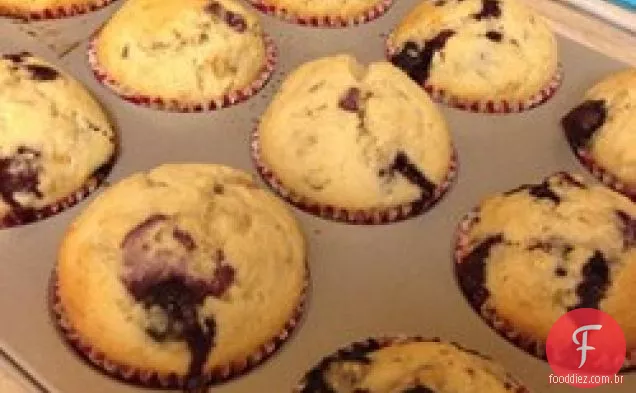 Muffins de mirtilo de Banana com lavanda