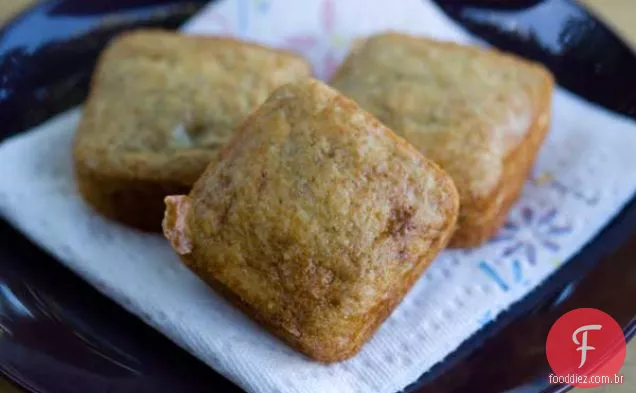 Quadrados De Pão De Banana Com Baixo Teor De Gordura