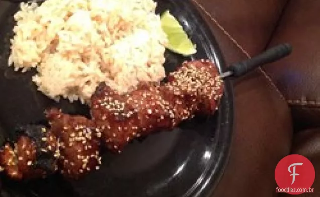 Hoisin-Espetos De Carne De Gengibre