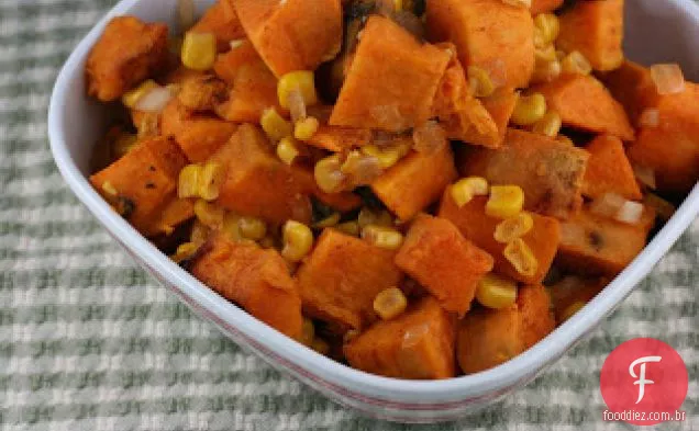 Batata Doce Do Crockpot Do Sudoeste E Medley Do Milho