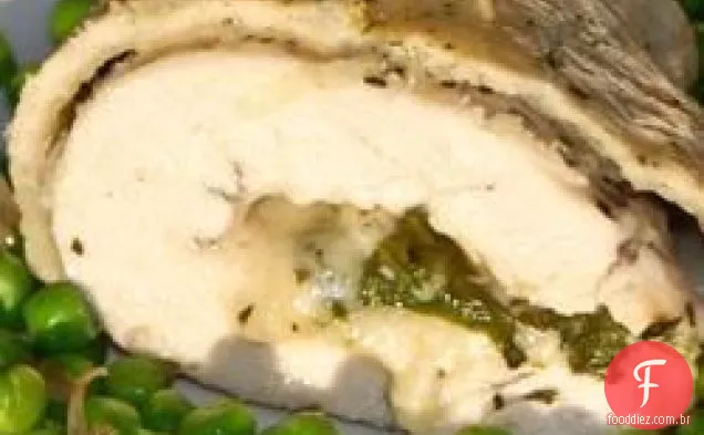 Frango recheado com crosta de pastelaria