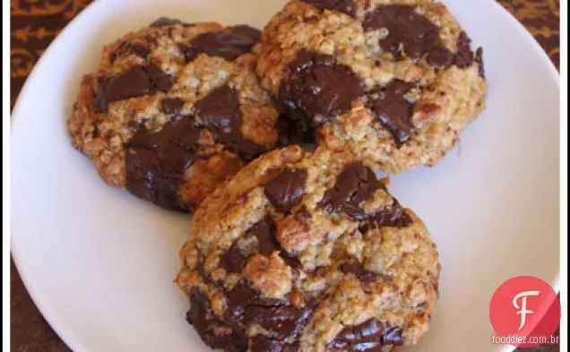 Biscoitos De Coco Torrados De Aveia Com Pedaços De Chocolate