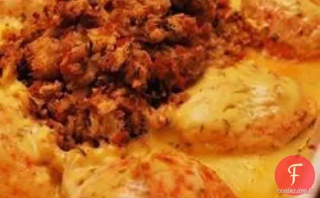 Frango salgado e recheio assar