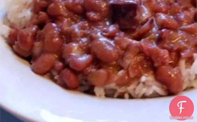 Autêntico Feijão Vermelho e arroz de Nova Orleans