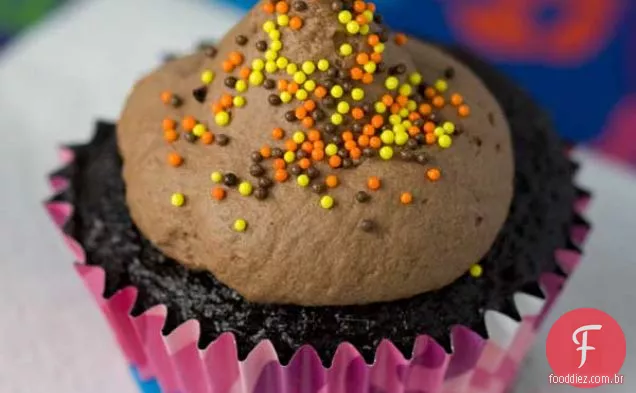 Preto Magia Mousse Coberto Cupcakes