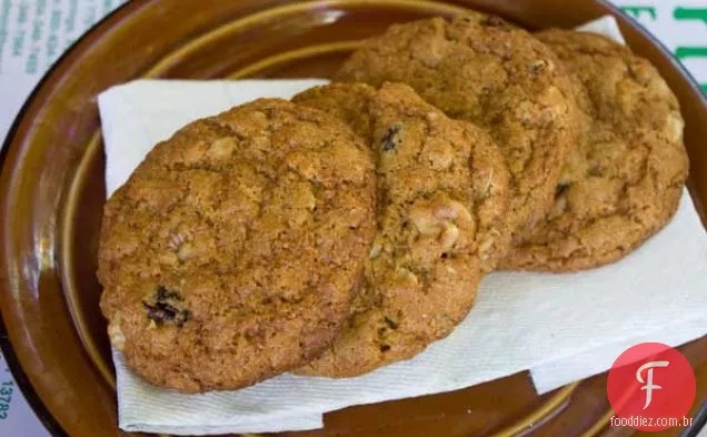 Uma Tigela De Aveia Biscoitos De Passas