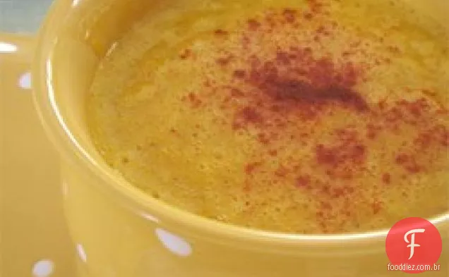 Sopa de abóbora com um chute