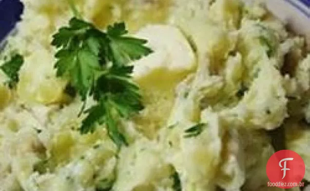 Purê de batatas salgadas