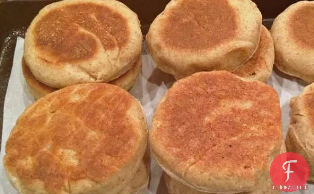 Muffins ingleses com cereais de farelo