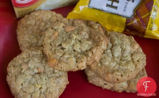 Biscoitos de aveia com mistura instantânea de Pudim