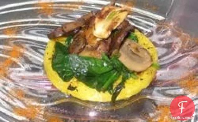 Polenta de Paula com cobertura de cogumelos