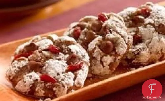 Biscoitos de anis de Chocolate com cerejas secas