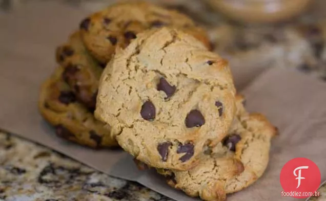 Chocolate Chip Manteiga De Amendoim Spelt Cookies-Vegan e fácil!