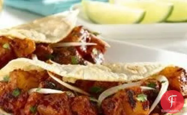 Tacos al Pastor (tacos de porco chilenos e abacaxi)