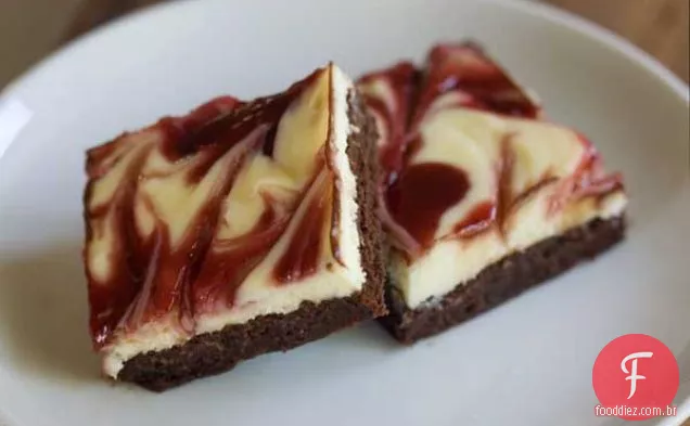 Chocolate Branco Framboesa Cheesecake Brownies
