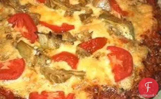 Pizza de alho e alcachofra