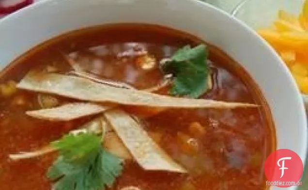 Sopa De Tortilha De Frango Com Fogão Lento Mais Saudável