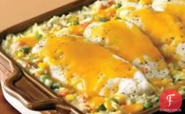 Caçarola de frango e arroz com queijo Campbell®