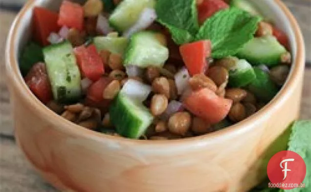 Salada de lentilha com um toque Persa