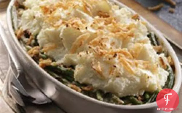 Purê De Batata Coberto Caçarola De Feijão Verde