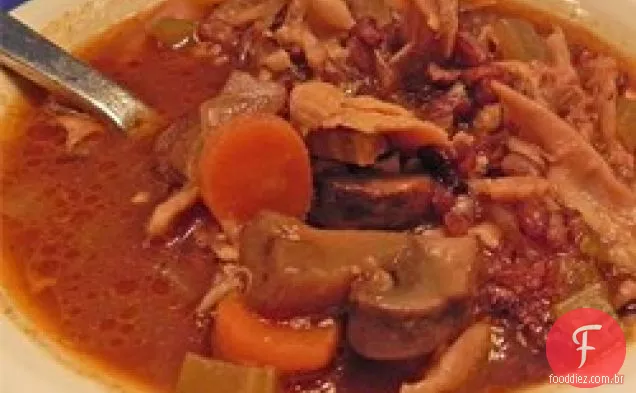 Sopa De Cevada De Cogumelo Baixa E Lenta