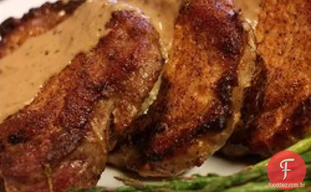 Costeletas De Porco Herbed Cremosas