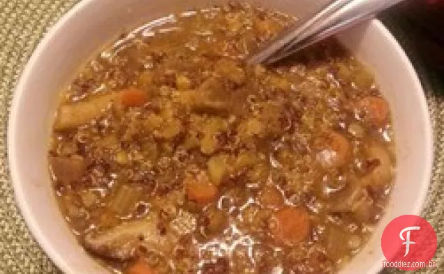 Sopa De Quinoa De Lentilha Vegana Picante