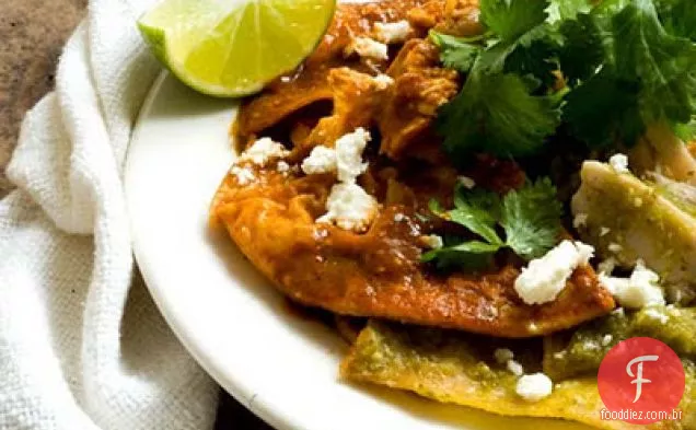 Chilaquiles com Ancho-Tomatillo Salsa