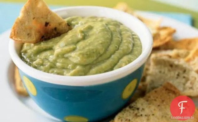 Abacate-Tomatillo Dip com cominho Pita Chips