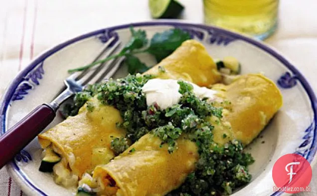 Enchiladas de frango com Salsa verde
