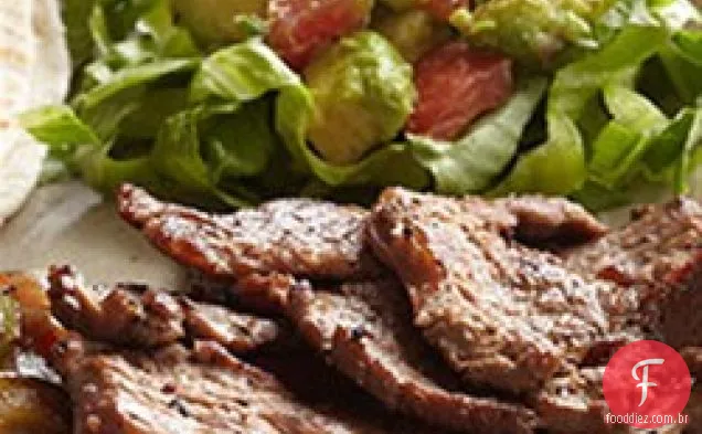Bison Fajitas com salada de Guacamole