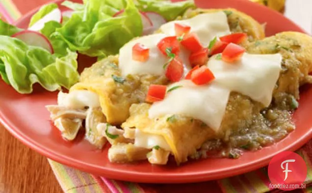 Frango E Molho Tomatillo Enchiladas