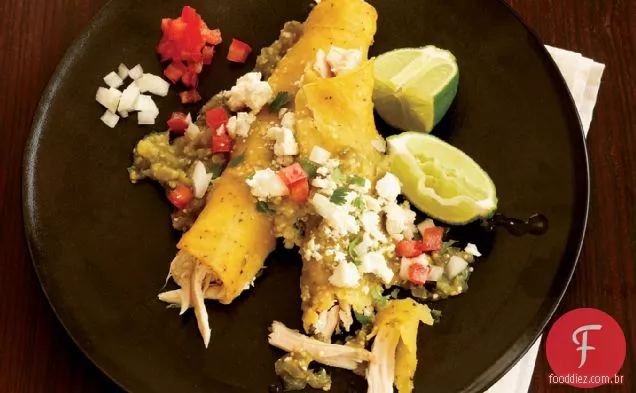 Frango e queijo Enchiladas Verdes