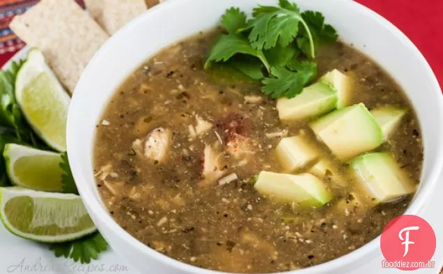 Sopa de tomate assada com frango (sopa Verde Con Pollo)
