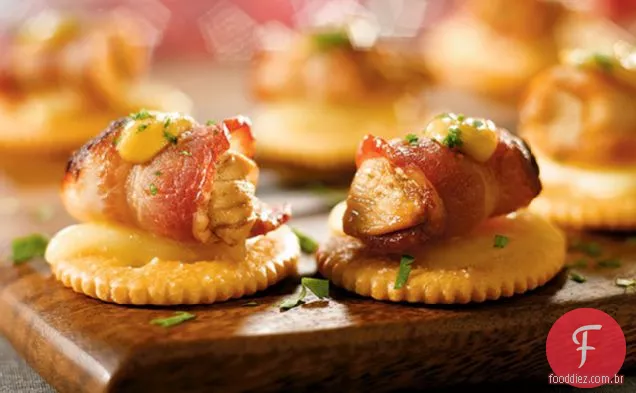 Mordidas De Frango Embrulhadas Em Bacon