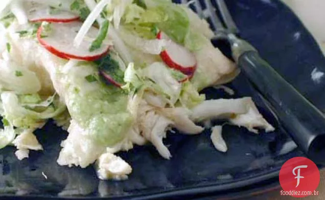 Enchiladas verdes com caranguejo