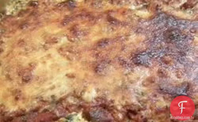 Espinafre, salsicha e queijo assar