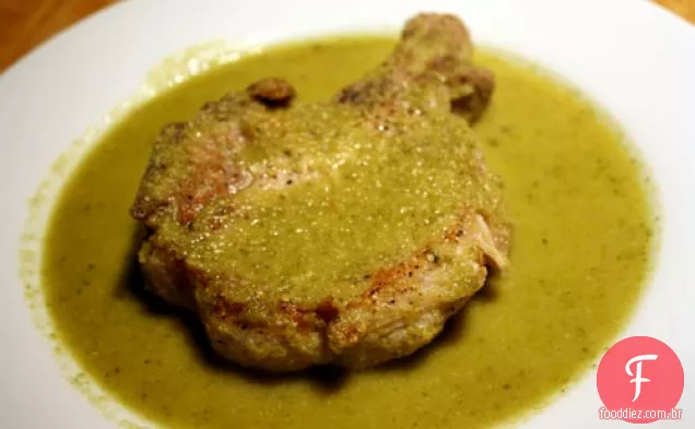 Jantar esta noite: costeleta de porco com Mole Verde (Pipian de Chuletas de Puerco)