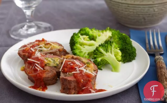 Bife de flanco recheado para dois