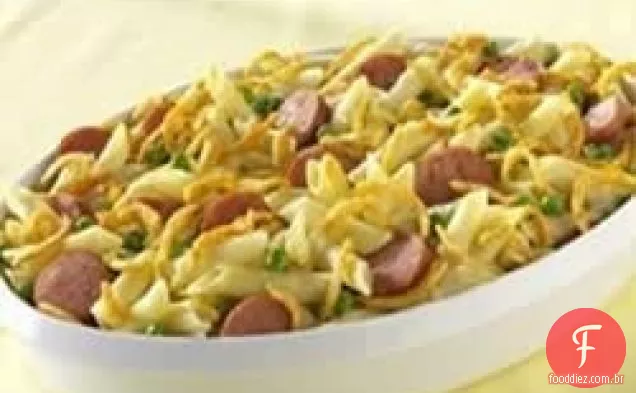 Penne assado e linguiça defumada
