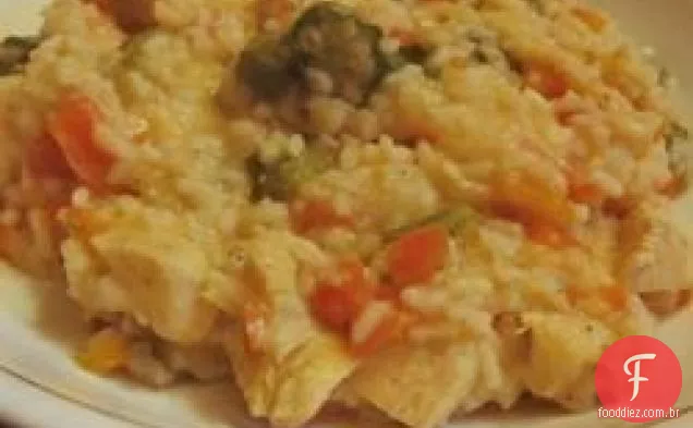 Frango assado e quiabo