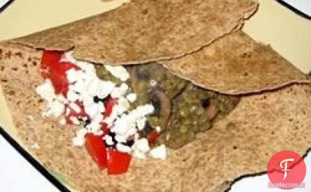 Fácil Lentilha Feta Wraps